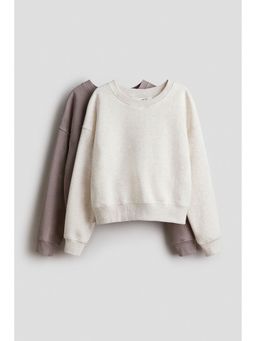 H&M - Girls Beige 2-Pack Sweatshirts