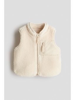 H&M - Unisex Beige Teddy Gilet Jacket