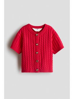 H&M - Girls Red Cable-Knit Cardigan