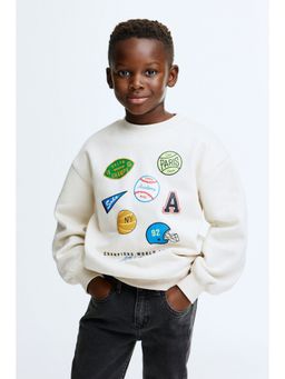 H&M - Boys Beige Printed Sweatshirt