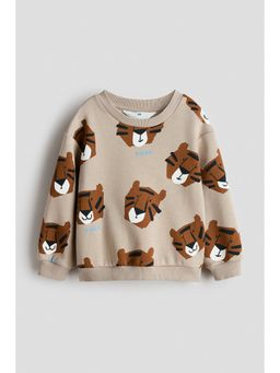 H&M - Boys Beige Printed Sweatshirt