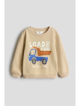 H&M - Boys Beige Printed Sweatshirt