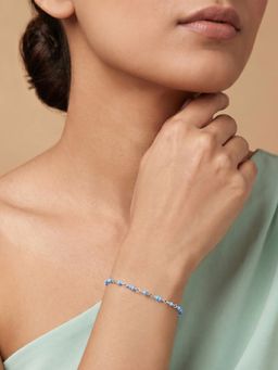 GIVA - Blue Celadon Beaded Bracelet, Adjustable