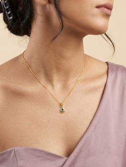 GIVA - Golden Blue Tear Pendant With Link Chain
