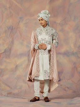 Jatin Malik - Hazy Blue Sherwani (Set of 5)