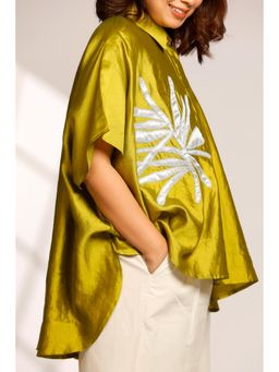EEDA - Leaf Kaftan Shirt - Green