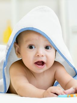 The Baby Atelier - 100% Organic Blue Checks Hooded Towel (M)