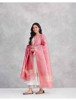 Fabindia - Viscose Blend Woven Pink Dupatta