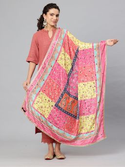 SWI STYLISH - Multicolored Chiffon Embroidered Dupatta