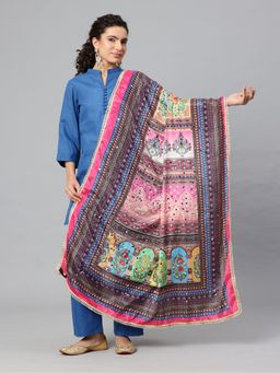 SWI STYLISH - Chiffon Multicolored Embroidered Dupatta