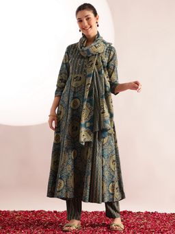 Vbuyz - Aqua Ethnic Kurta with Pant and Dupatta