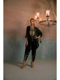 Khushboo & Pankaj - Regal Green Velvet Statement Co-Ord Set