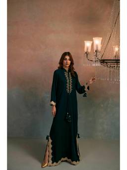 Khushboo & Pankaj - Green Emerald Majesty Luxe Maxi Dress