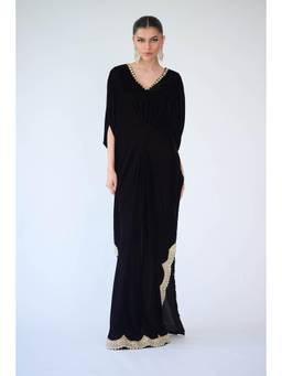Khushboo & Pankaj - Black Noir Scallop Luxe Dress