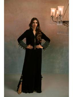 Khushboo & Pankaj - Noir Emerald Bottle Green Maxi Dress