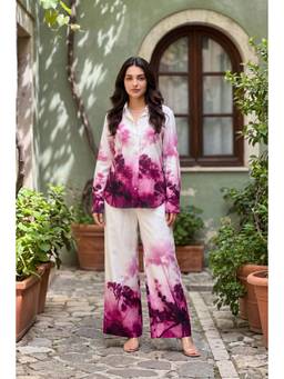 WOOMN - Red Floral Printed Straight Co-Ord Set
