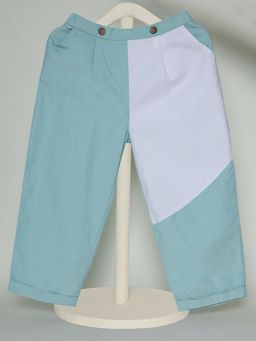 THE BABY TRUNK - Comfy Patch Pants - Sea Blue And White