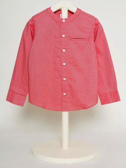 THE BABY TRUNK - Coral Mandarin Neck Shirt