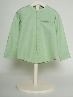 THE BABY TRUNK - Green Mandarin Neck Shirt