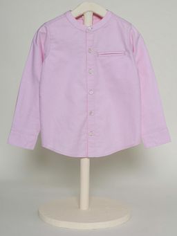 THE BABY TRUNK - Pink Mandarin Neck Shirt