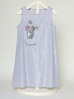 THE BABY TRUNK - Mouse Shift Dress And Star Sequin Tictac Blue