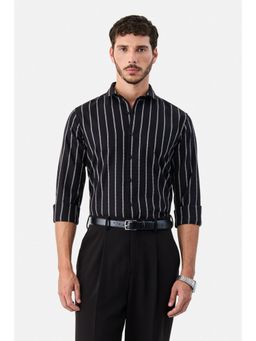 Snitch - Black Stripes Full Sleeves Slim Casual Shirt for Men