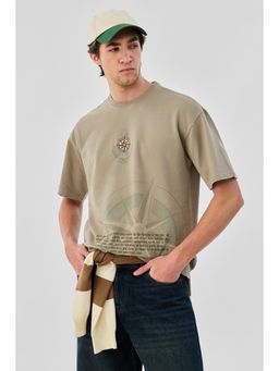 Snitch - Tuffet Graphic Half Sleeves Oversized Casual T-shirt for Men