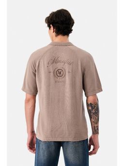 Snitch - Stucco Textured Oversized Casual Polo T-shirt for Men