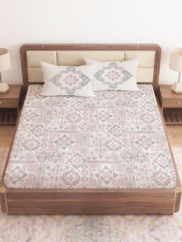 CHHAVI INDIA - Beige Premium King 210 TC Microfiber Bedsheet with 2 Pillow Covers