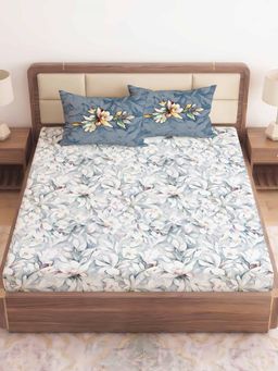 CHHAVI INDIA - Blue Premium King Size Microfiber Bedsheet with 2 Pillow Covers