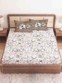 CHHAVI INDIA - Brown Premium King Size Microfiber Bedsheet with 2 Pillow Covers
