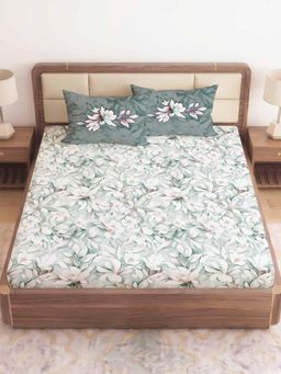 CHHAVI INDIA - Green Premium King Size Microfiber Bedsheet with 2 Pillow Covers