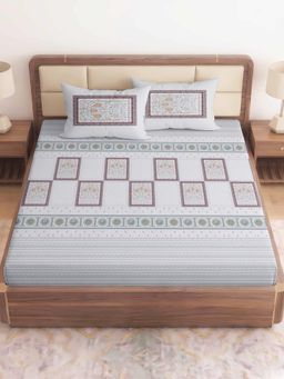 CHHAVI INDIA - Grey Premium King Microfiber Bedsheet with 2 Pillow Covers