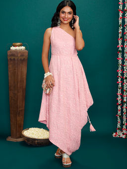 Gajra Gang - Pataka Pink One Shoulder Tunic GGDRS06