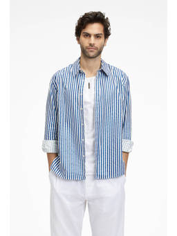 TERRA LUNA - Zouk Bling Stripe Blue Shirt