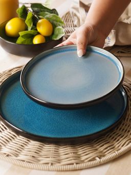 Pure Home + Living - Blue Crackle Glaze Dessert Plate