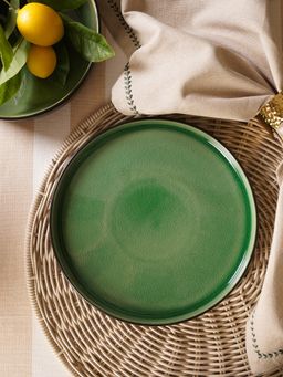 Pure Home + Living - Green Crackle Glaze Dessert Plate