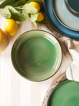 Pure Home + Living - Green Crackle Glaze Serving Bowl