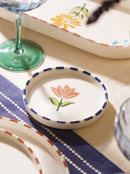 Pure Home + Living - Blue & White Hand Painted Coasters (Pack of 2)