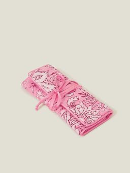 Accessorize London - Womens Pink Jewellery Roll Holder