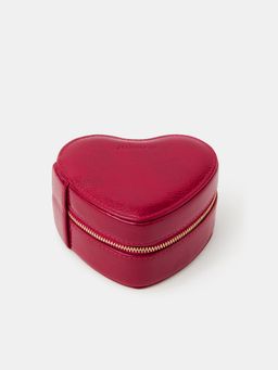 Accessorize London - Womens Red Heart Travel Jewellery Box