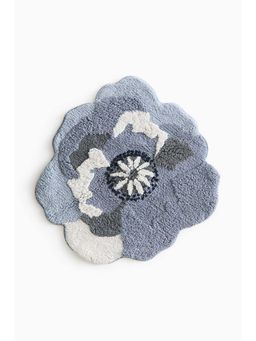 H&M - Blue Tufted Flower-Shaped Bath Mat