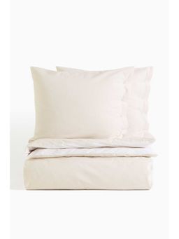 H&M - Beige Oxford Double/King Duvet Cover Set