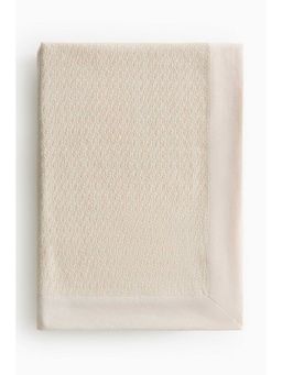 H&M - Beige Textured Cotton-Blend Bed Throw