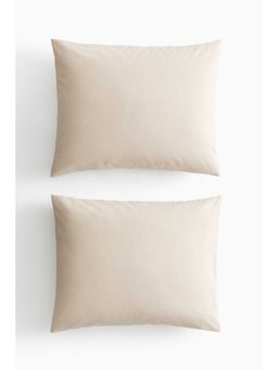 H&M - Beige 2-Pack Cotton Pillowcases