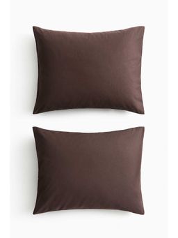 H&M - Brown 2-Pack Cotton Pillowcases