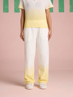 Muvazo - Yellow Serene Stitch Ombre Pant