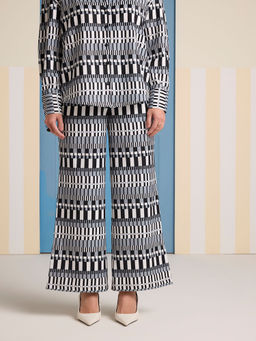 Muvazo - Black Monotone Maze Pant