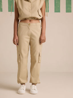 Muvazo - Tan Sunbaked Pocketed Joggers