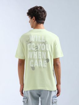 Flying Machine - Men Green Typography Printed Relaxed Fit T-shirt